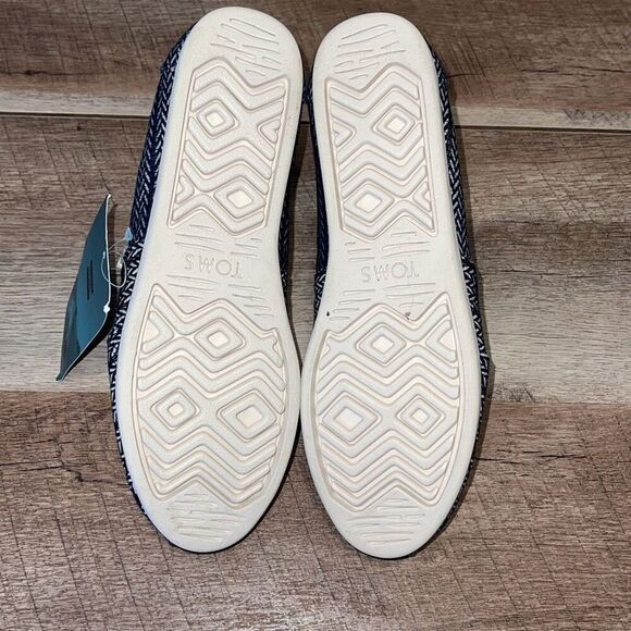 NWT Toms Womens Alpargata Round Toe Woven Classics Espadrille Navy Herringbone O - Picture 7 of 9